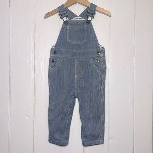MINI BODEN EUC Boys Classic Railroad Striped Overalls